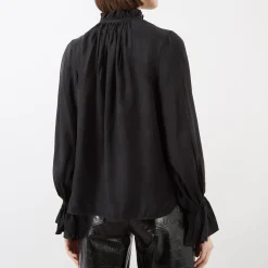 Online Fluid Ruffle-Trim Blouse Women Tops