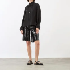 Online Fluid Ruffle-Trim Blouse Women Tops