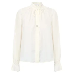 Fluid Tie-Neck Shirt Women Tops