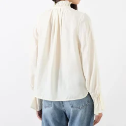 Fluid Tie-Neck Shirt Women Tops