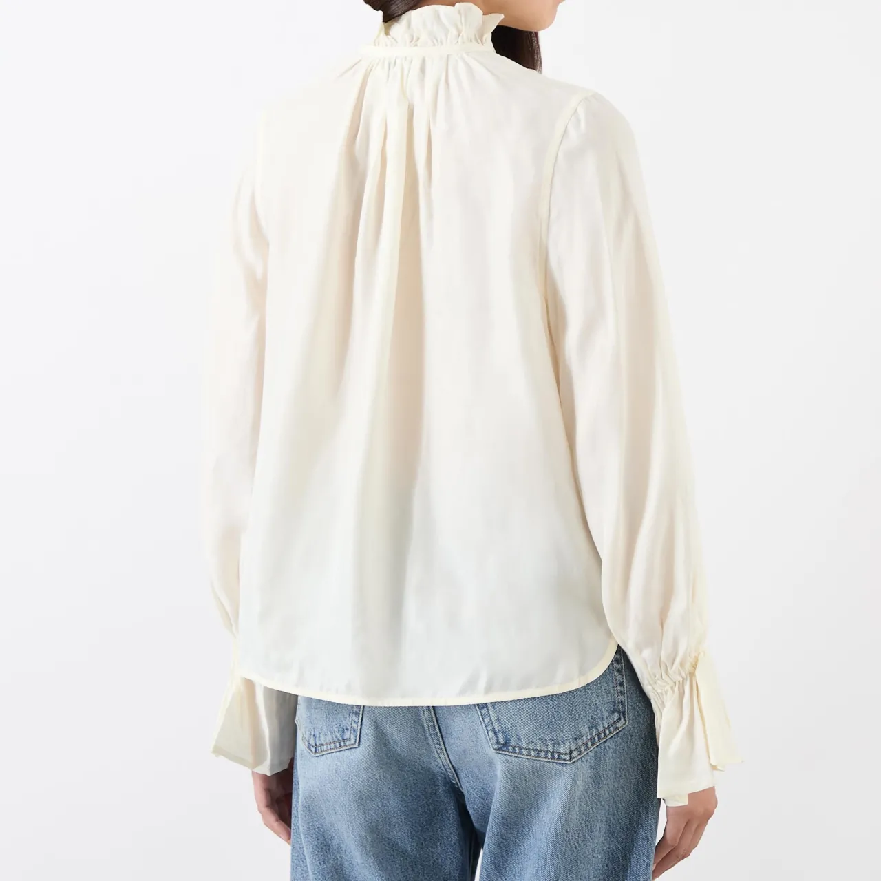 Fluid Tie-Neck Shirt Women Tops
