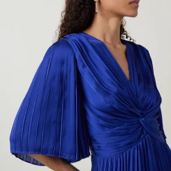 Outlet Flutter-Sleeve Pleated Flared Dress Women Dresses|Mother Of The Bride