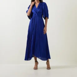 Outlet Flutter-Sleeve Pleated Flared Dress Women Dresses|Mother Of The Bride