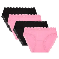 Hot Four-Pack Lace-Trim Briefs Women Lingerie