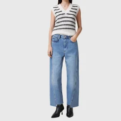 Hot Fox Mid-Rise Wide-Leg Jeans Women Denim