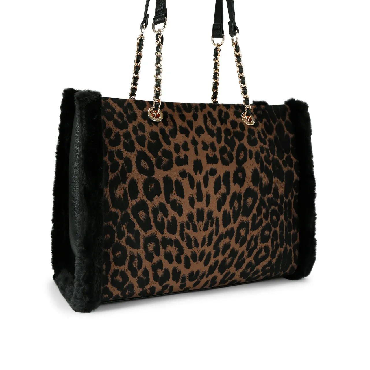 Discount Frame Faux Fur Leopard Print Tote Bag Women Tote Bags