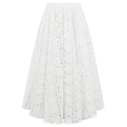 Discount Francine Broderie Anglais Flared Skirt Women Skirts
