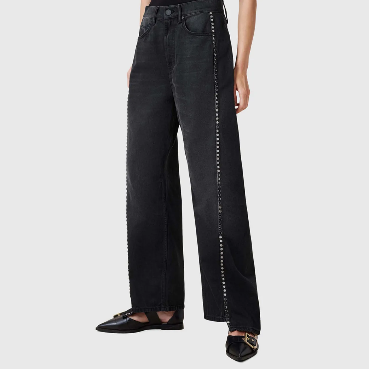 Outlet Frankie Studded Wide Leg Jeans Women Denim