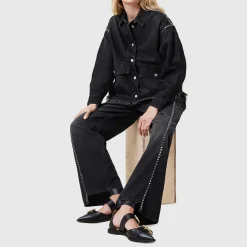 Outlet Frankie Studded Wide Leg Jeans Women Denim