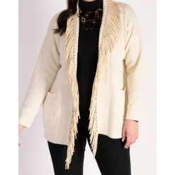 Hot Fringed Open-Front Cardigan Women Sweaters & Cardigans