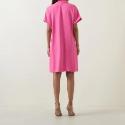 Outlet Front Pocket Shirt Dress Women Dresses