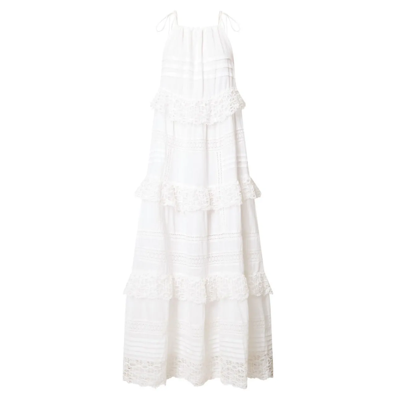 Online Fuenta Lace Tiered Flared Dress Women Dresses