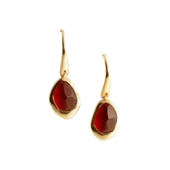 Clearance Garnet Pebble Hook Earrings Women Earrings
