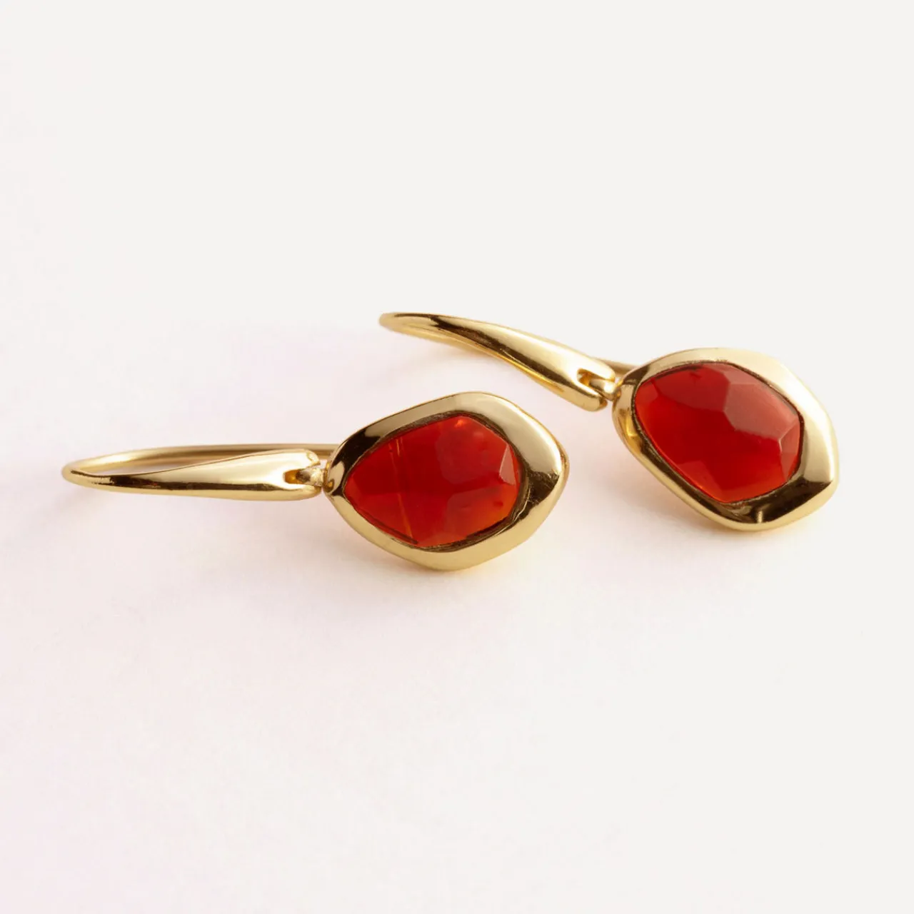 Clearance Garnet Pebble Hook Earrings Women Earrings