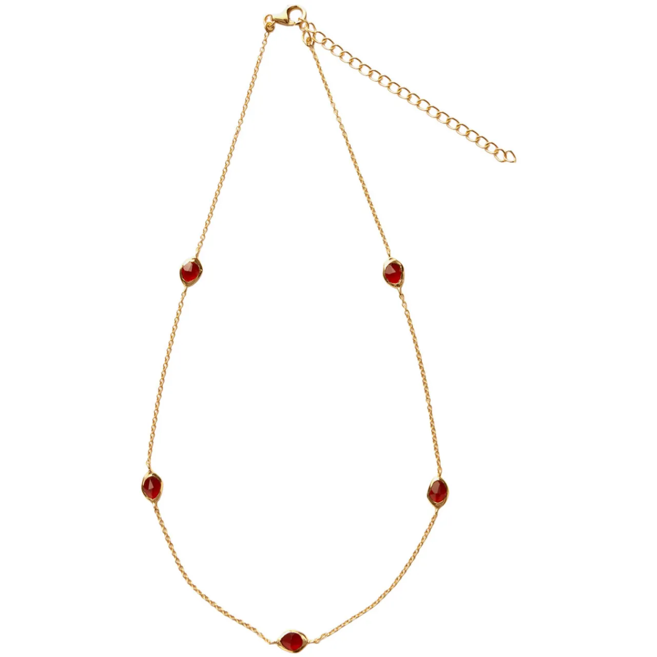 Hot Garnet Stepping Stone Necklace Women Necklaces