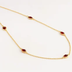 Hot Garnet Stepping Stone Necklace Women Necklaces