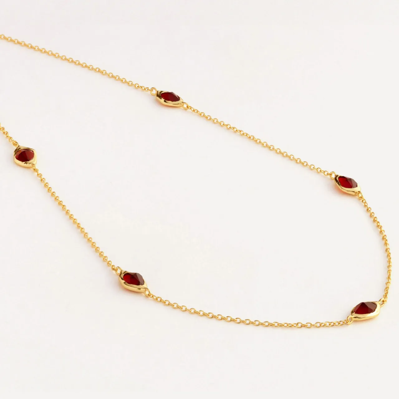 Hot Garnet Stepping Stone Necklace Women Necklaces