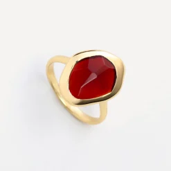 Hot Garnet Stepping Stone Ring Women Rings