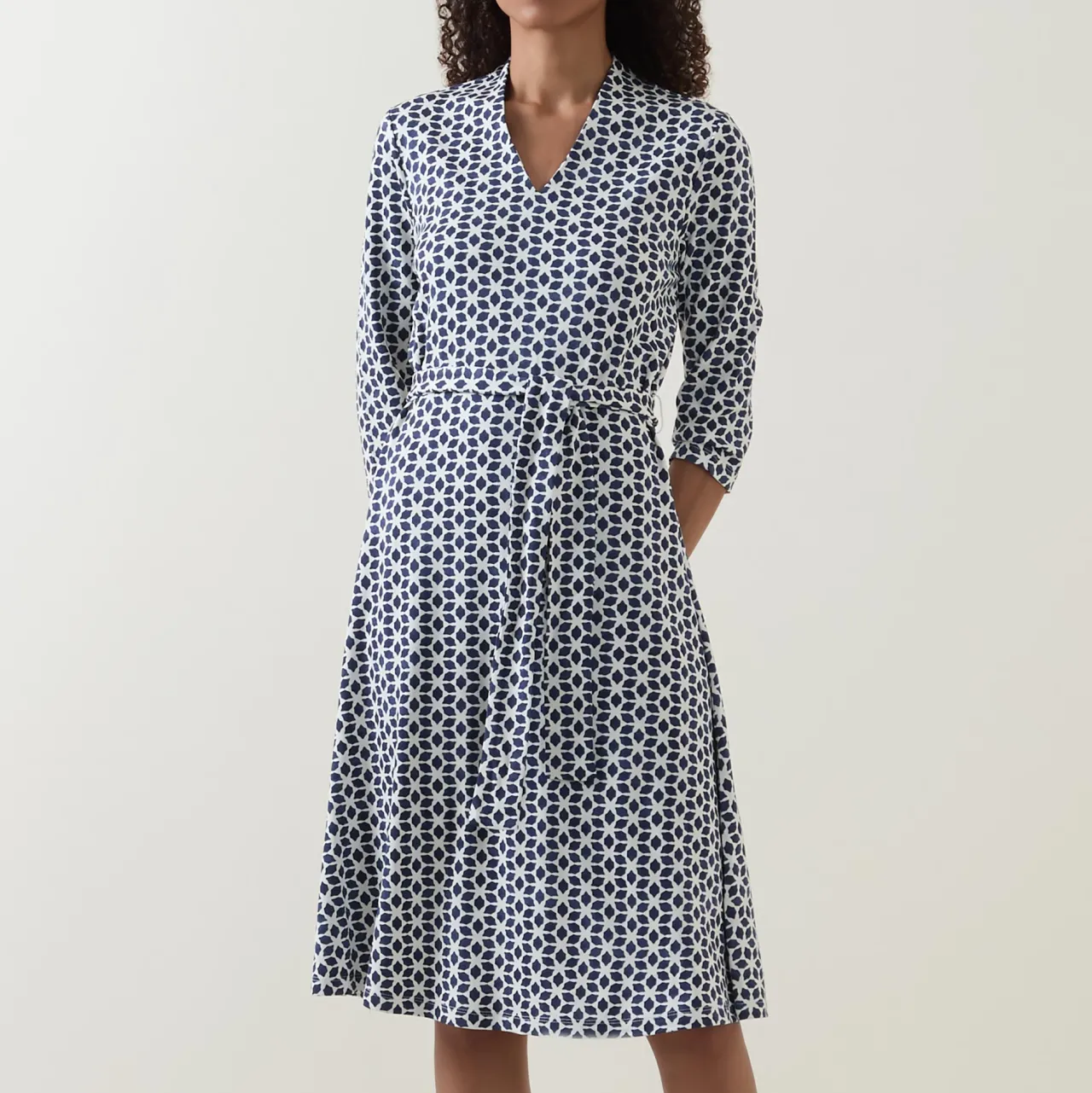 Discount Geometric Belted Dress Women Dresses