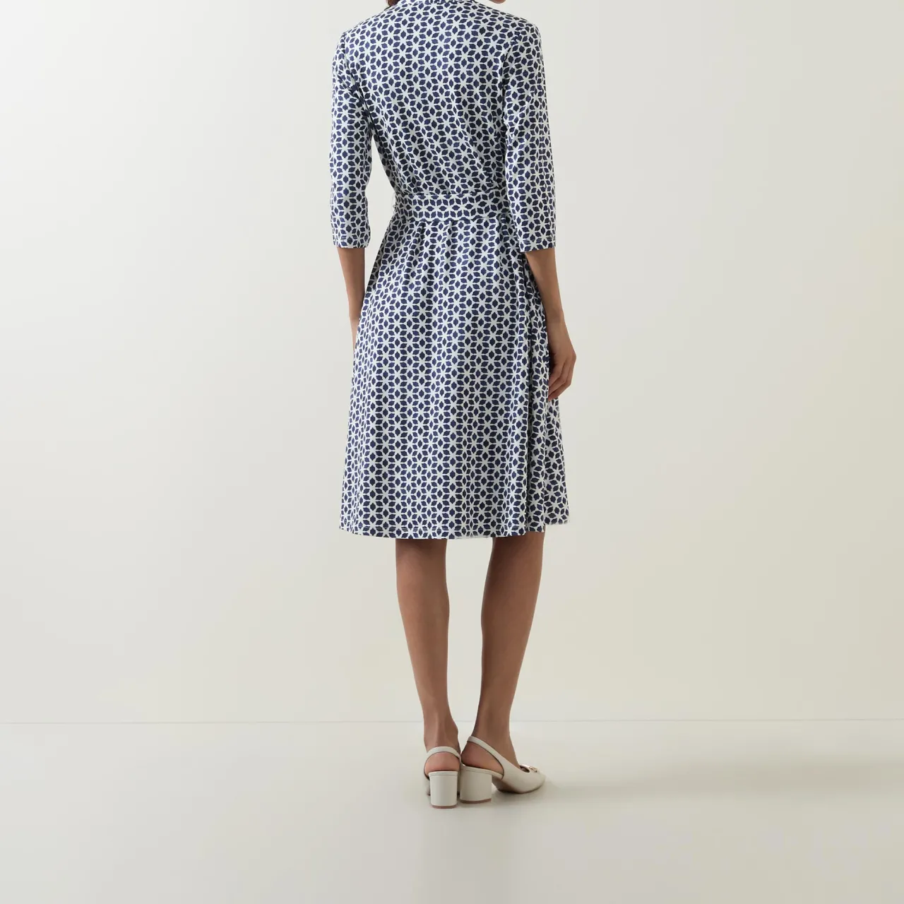 Discount Geometric Belted Dress Women Dresses