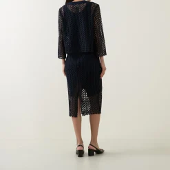 Geometric High-Waist Pencil Skirt Women Skirts