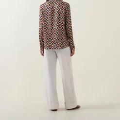 Best Geometric Print Blouse Women Tops