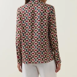 Best Geometric Print Blouse Women Tops