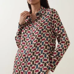 Best Geometric Print Blouse Women Tops