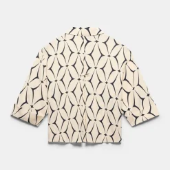 Online Geometric Print Resort Shirt Women Tops