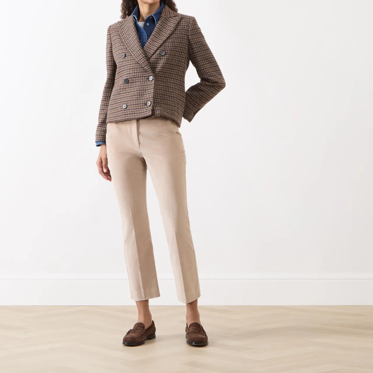 Clearance Gerusia Double-Breasted Check Blazer Women Coats & Jackets