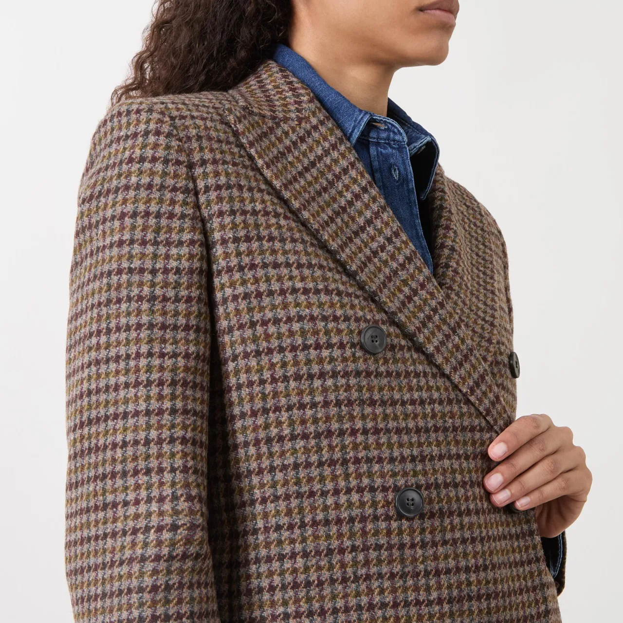 Clearance Gerusia Double-Breasted Check Blazer Women Coats & Jackets