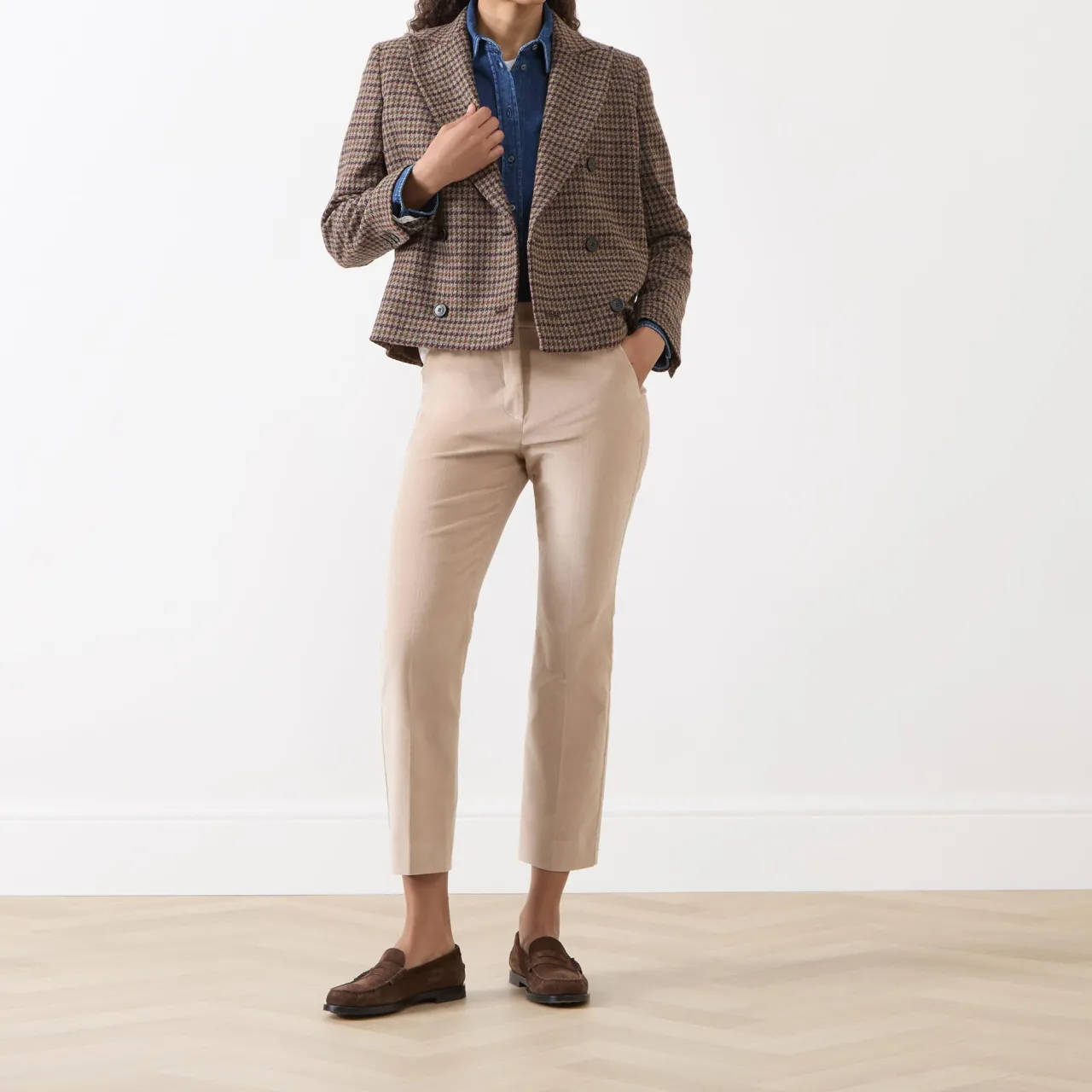 Clearance Gerusia Double-Breasted Check Blazer Women Coats & Jackets