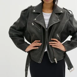 Best Gilo Leather Biker Jacket Women Coats & Jackets