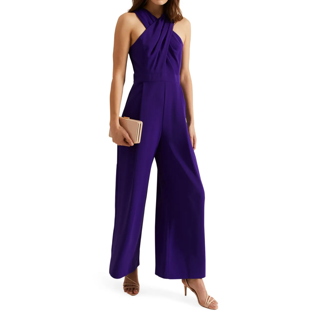 Hot Giorgia Crossover Wide-Leg Jumpsuit Women Jumpsuits