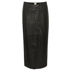 Gitta Mid-Rise Leather Wrap Skirt Women Skirts