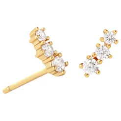 Best Glimmer 18k Gold-Plated Crystal Studs Women Earrings
