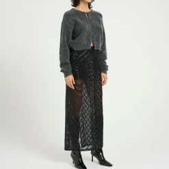 Glira Sequin Embellished Flared Skirt Women Skirts