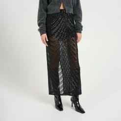 Glira Sequin Embellished Flared Skirt Women Skirts