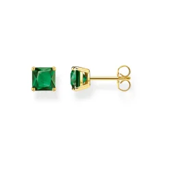 Online Gold Classic Green Cubic Zirconia Stud Earrings Women Earrings