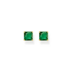 Online Gold Classic Green Cubic Zirconia Stud Earrings Women Earrings