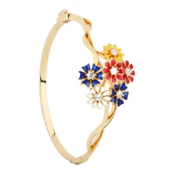 Online Gold Plated Floral Cluster Bangle Women Bracelets