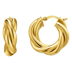 New Gold-Plated Twisted Hoops Women Earrings