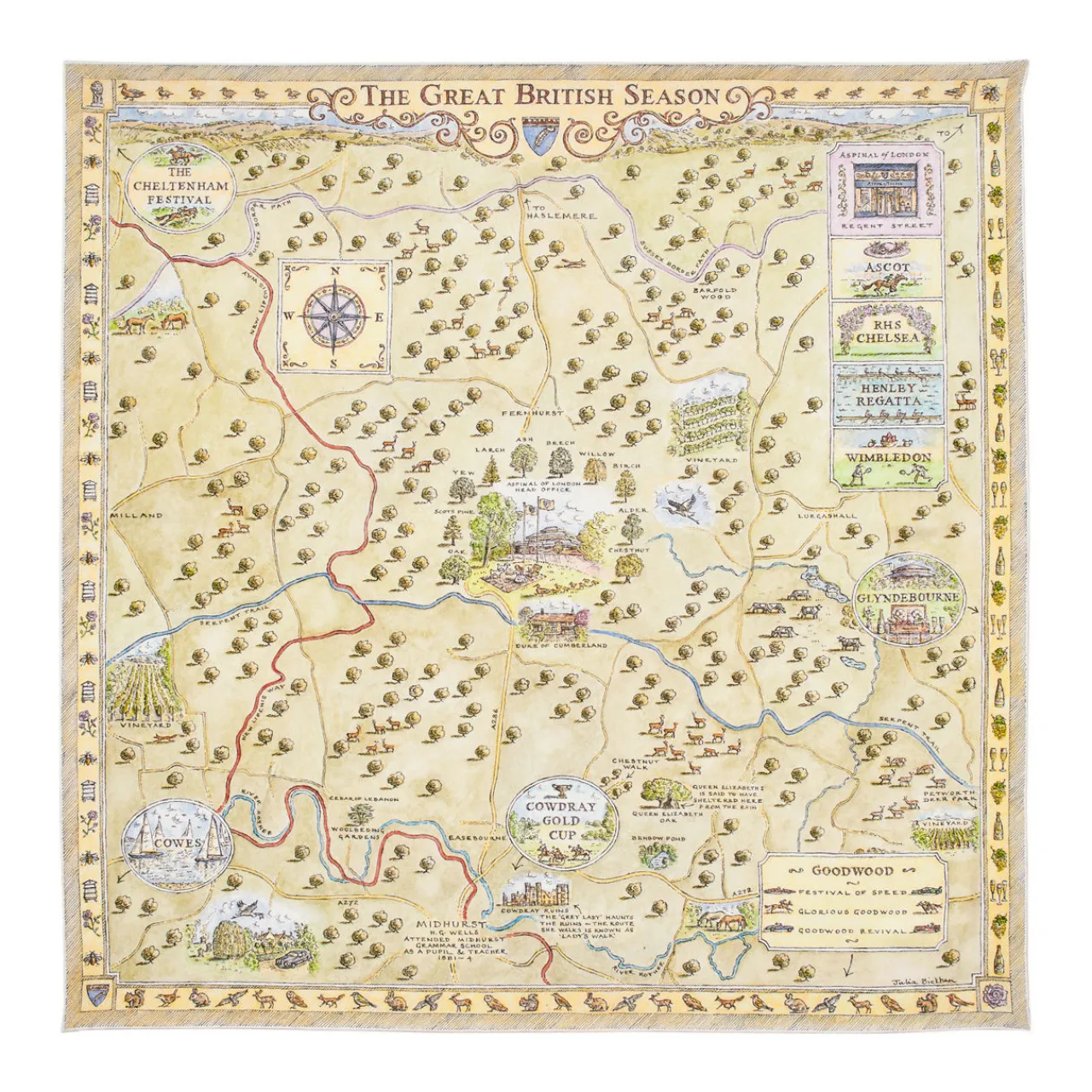 New Great British Season Silk Scarf Women Scarves
