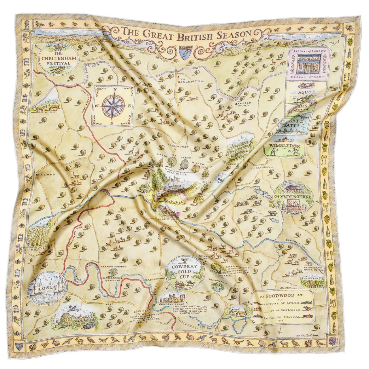 New Great British Season Silk Scarf Women Scarves