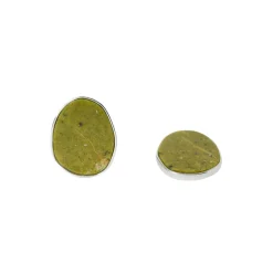 Hot Green Jasper Disc Earring Women Earrings