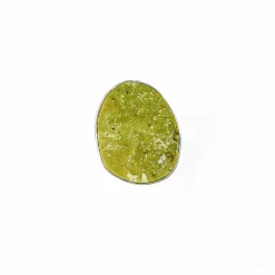 Hot Green Jasper Disc Ring Women Rings