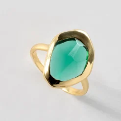 Sale Green Tourmaline Stepping Stone Ring Women Rings