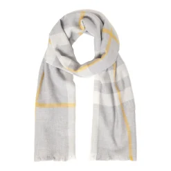 Discount Grey & Gold Extra Fine Merino Scarf Women Scarves