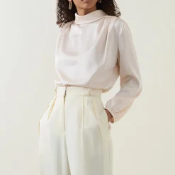 Best Gwyneth Blouson-Sleeve Blouse Women Tops