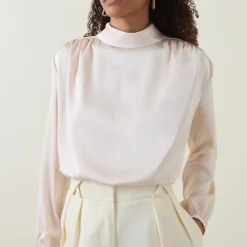 Best Gwyneth Blouson-Sleeve Blouse Women Tops